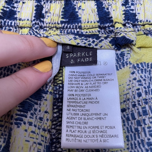 Sparkle and Fade Yellow Navy Patterned Pants - Picture 5 of 11